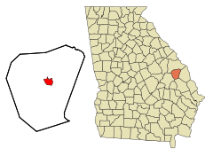 Jenkins County Georgia Incorporated and Unincorporated areas Millen Highlighted.svg