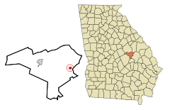 Johnson County Georgia Incorporated and Unincorporated areas Kite Highlighted.svg