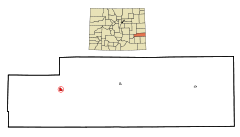 Ubicación en el condado de Kiowa en el estado de Colorado Ubicación de Colorado en EE. UU.