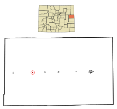 Ubicación en el condado de Kit Carson en el estado de Colorado Ubicación de Colorado en EE. UU.