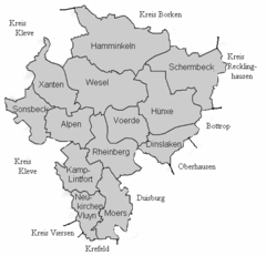 El Kreis Wesel y sus comunidades