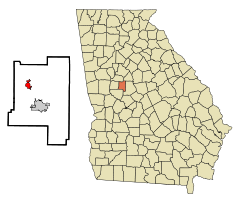 Lamar County Georgia Incorporated and Unincorporated areas Milner Highlighted.svg