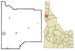Ubicación en el condado de Latah en Idaho Ubicación de Idaho en EE. UU.