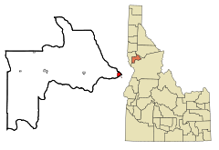 Ubicación en el condado de Lewis en Idaho Ubicación de Idaho en EE. UU.