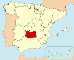 Ubicación de la provincia de Ciudad Real