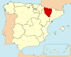 Ubicación de la provincia de Huesca