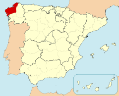 Ubicación de la provincia de La Coruña