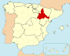 Ubicación de la provincia de Zaragoza