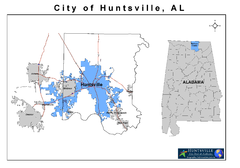 Ubicación de Huntsville (Alabama)