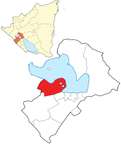 Ubicación de Mateare en el departamento de Managua