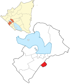 Ubicación del municipio de Ticuantepe en el departamento de Managua