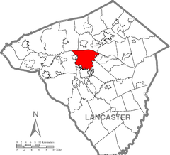 Ubicación en el condado de LancasterUbicación del condado en PensilvaniaUbicación de Pensilvania en EE. UU.
