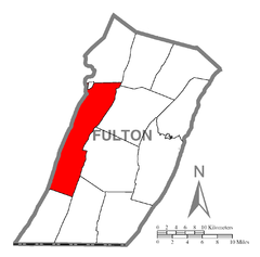 Ubicación en el condado de FultonUbicación del condado en PensilvaniaUbicación de Pensilvania en EE. UU.