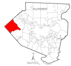 Ubicación en el condado de AlleghenyUbicación del condado en PensilvaniaUbicación de Pensilvania en EE. UU.