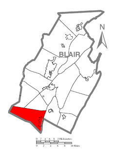 Ubicación en el condado de BlairUbicación del condado en PensilvaniaUbicación de Pensilvania en EE. UU.