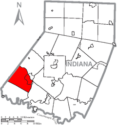 Ubicación en el condado de IndianaUbicación del condado en PensilvaniaUbicación de Pensilvania en EE. UU.