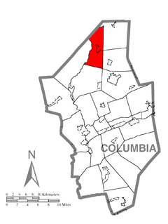 Ubicación en el condado de ColumbiaUbicación del condado en PensilvaniaUbicación de Pensilvania en EE. UU.