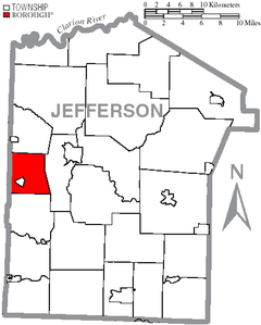Ubicación en el condado de JeffersonUbicación del condado en PensilvaniaUbicación de Pensilvania en EE. UU.