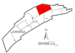 Ubicación en el condado de JuniataUbicación del condado en PensilvaniaUbicación de Pensilvania en EE. UU.