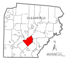 Ubicación en el condado de ClearfieldUbicación del condado en PensilvaniaUbicación de Pensilvania en EE. UU.