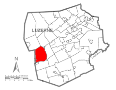 Ubicación en el condado de LuzerneUbicación del condado en PensilvaniaUbicación de Pensilvania en EE. UU.