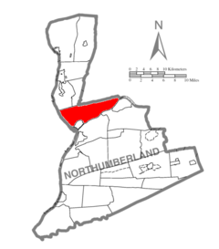 Ubicación en el condado de NorthumberlandUbicación del condado en PensilvaniaUbicación de Pensilvania en EE. UU.