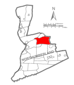 Ubicación en el condado de NorthumberlandUbicación del condado en PensilvaniaUbicación de Pensilvania en EE. UU.