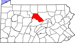 Map of Pennsylvania highlighting Clinton County.svg