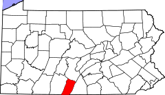 Map of Pennsylvania highlighting Fulton County.svg