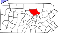 Map of Pennsylvania highlighting Lycoming County.svg