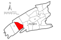 Ubicación en el condado de PerryUbicación del condado en PensilvaniaUbicación de Pensilvania en EE. UU.