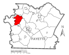 Ubicación en el condado de FayetteUbicación del condado en PensilvaniaUbicación de Pensilvania en EE. UU.