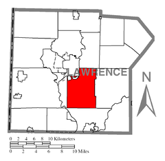 Ubicación en el condado de LawrenceUbicación del condado en PensilvaniaUbicación de Pensilvania en EE. UU.