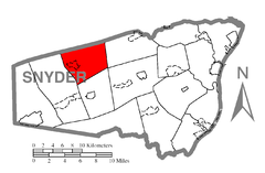 Ubicación en el condado de SnyderUbicación del condado en PensilvaniaUbicación de Pensilvania en EE. UU.