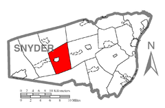 Ubicación en el condado de SnyderUbicación del condado en PensilvaniaUbicación de Pensilvania en EE. UU.