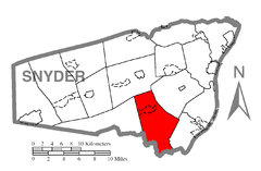 Ubicación en el condado de SnyderUbicación del condado en PensilvaniaUbicación de Pensilvania en EE. UU.