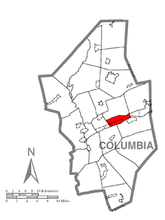 Ubicación en el condado de ColumbiaUbicación del condado en PensilvaniaUbicación de Pensilvania en EE. UU.