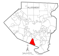 Ubicación en el condado de AlleghenyUbicación del condado en PensilvaniaUbicación de Pensilvania en EE. UU.