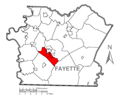 Ubicación en el condado de FayetteUbicación del condado en PensilvaniaUbicación de Pensilvania en EE. UU.