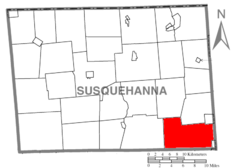 Ubicación en el condado de SusquehannaUbicación del condado en PensilvaniaUbicación de Pensilvania en EE. UU.
