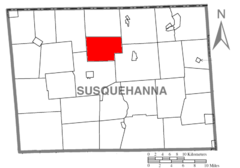 Ubicación en el condado de SusquehannaUbicación del condado en PensilvaniaUbicación de Pensilvania en EE. UU.
