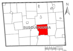 Ubicación en el condado de SusquehannaUbicación del condado en PensilvaniaUbicación de Pensilvania en EE. UU.