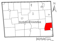 Ubicación en el condado de SusquehannaUbicación del condado en PensilvaniaUbicación de Pensilvania en EE. UU.