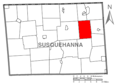 Ubicación en el condado de SusquehannaUbicación del condado en PensilvaniaUbicación de Pensilvania en EE. UU.