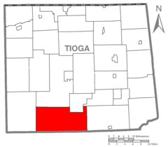Ubicación en el condado de TiogaUbicación del condado en PensilvaniaUbicación de Pensilvania en EE. UU.