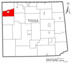 Ubicación en el condado de TiogaUbicación del condado en PensilvaniaUbicación de Pensilvania en EE. UU.