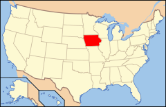 Ubicación de Iowa en EE. UU.