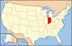 Ubicación de Indiana en EE. UU.