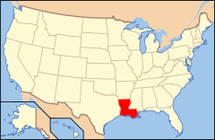 Ubicación de Luisiana en EE. UU.