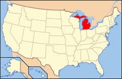 Ubicación de Míchigan en EE. UU.